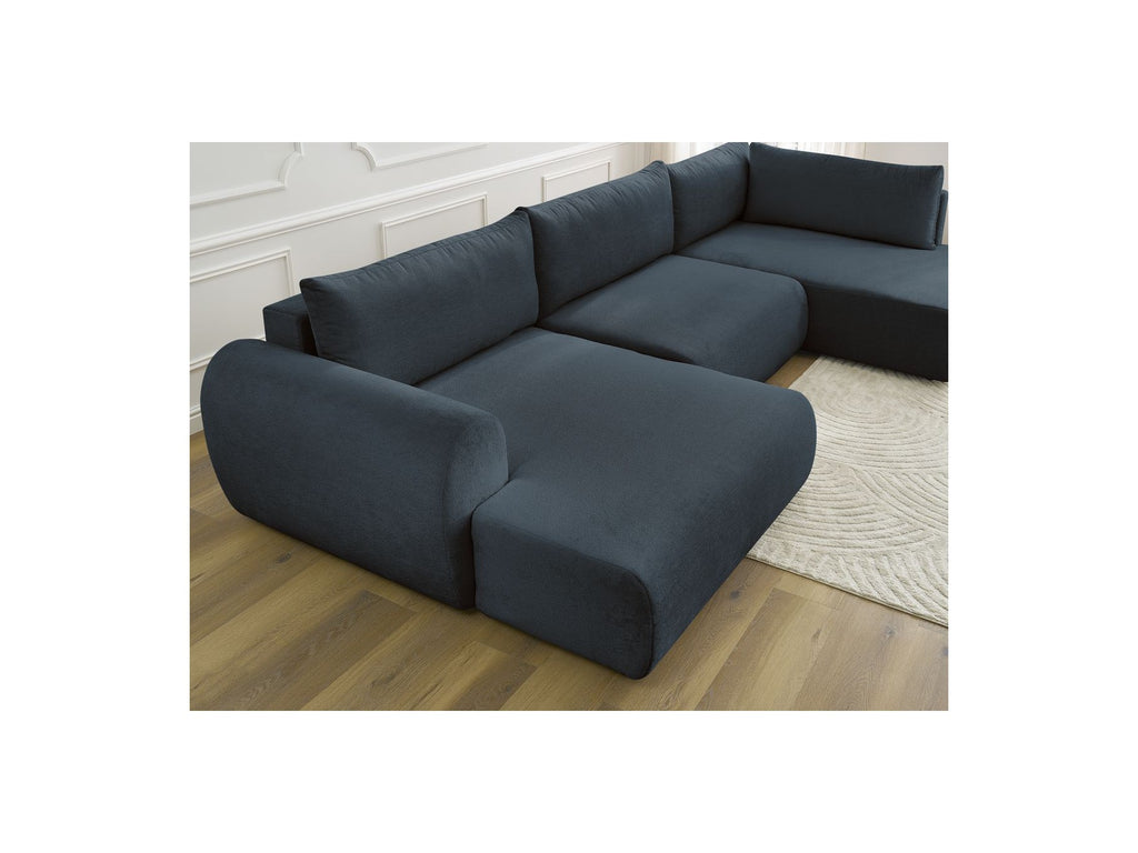 Panoramic Convertible Sofa with Storage - Lucien - Smooth Fabric - Left-Hand Corner