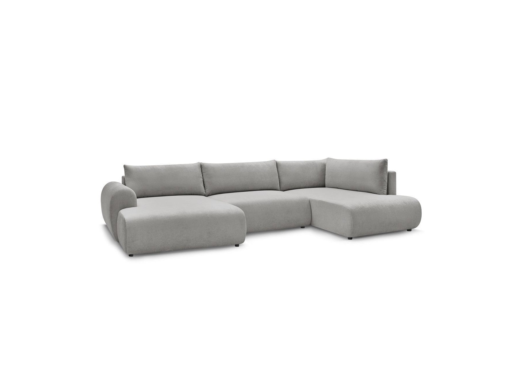 Panoramic Convertible Sofa with Storage - Lucien - Smooth Fabric - Left-Hand Corner