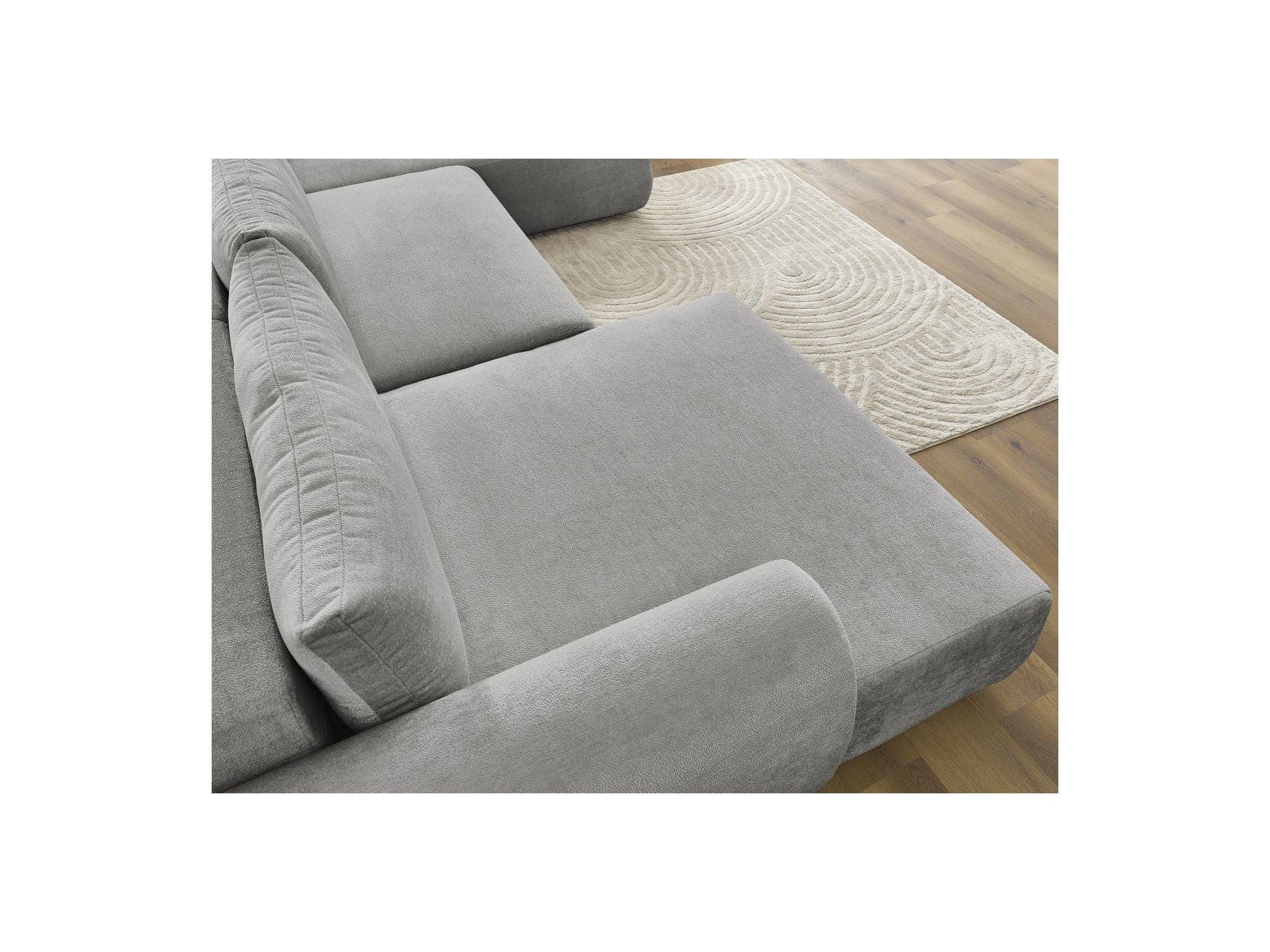 Panoramic Convertible Sofa with Storage - Lucien - Smooth Fabric - Left-Hand Corner