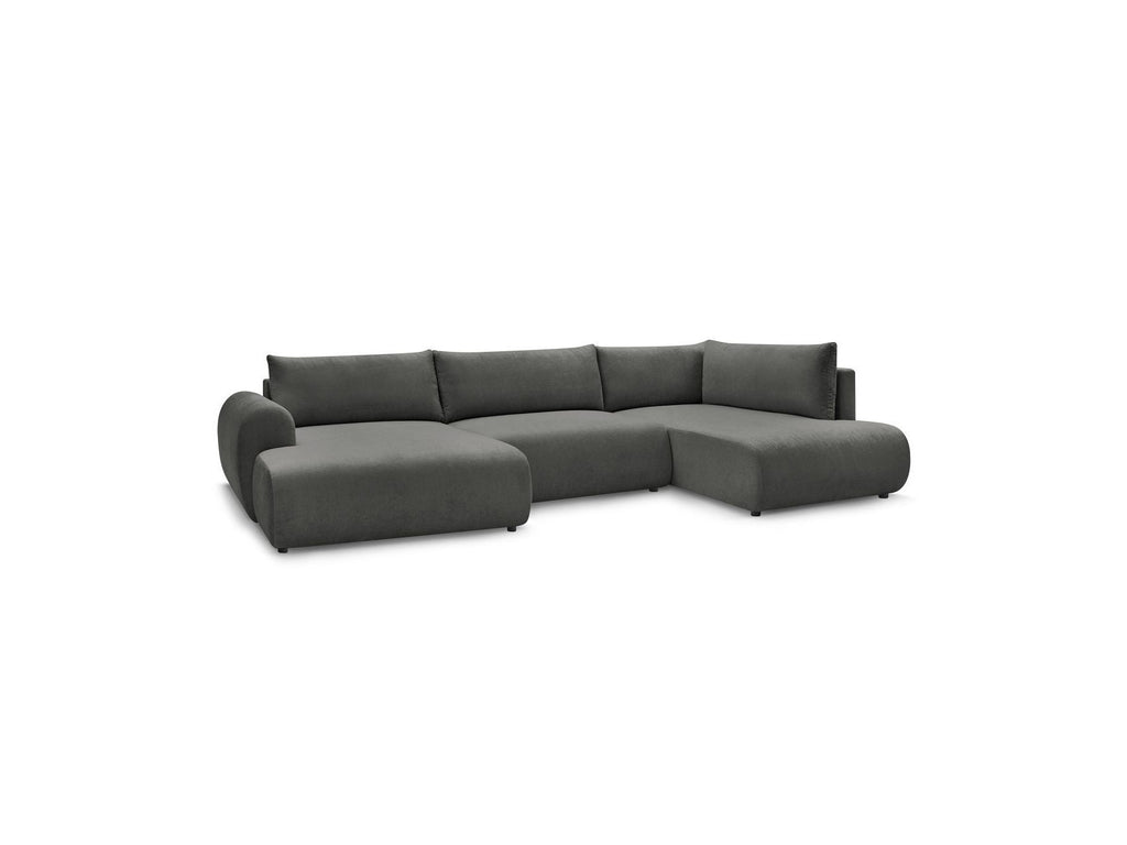 Panoramic Convertible Sofa with Storage - Lucien - Smooth Fabric - Left-Hand Corner