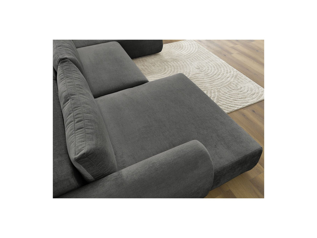Panoramic Convertible Sofa with Storage - Lucien - Smooth Fabric - Left-Hand Corner