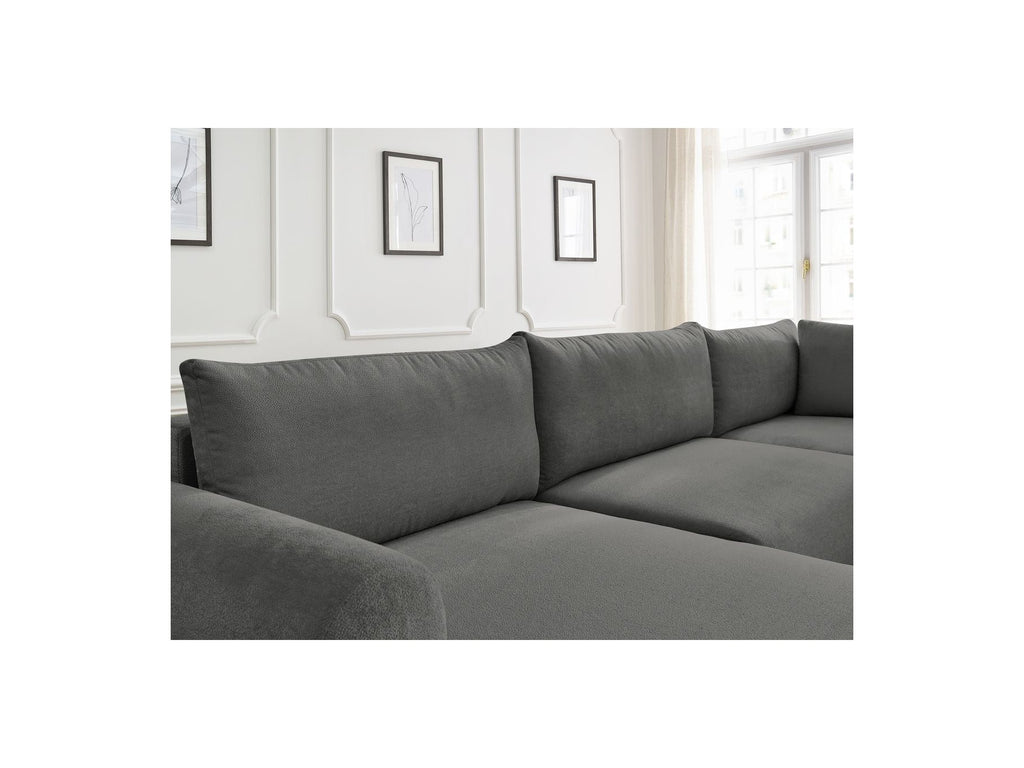 Panoramic Convertible Sofa with Storage - Lucien - Smooth Fabric - Left-Hand Corner