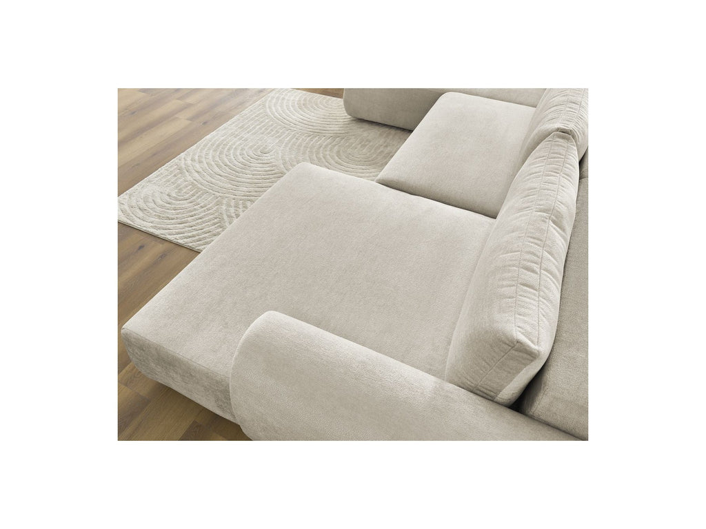 Panoramic Convertible Sofa with Storage - Lucien - Smooth Fabric - Right-Hand Corner