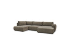 Panoramic Convertible Sofa with Storage - Lucien - Smooth Fabric - Right-Hand Corner