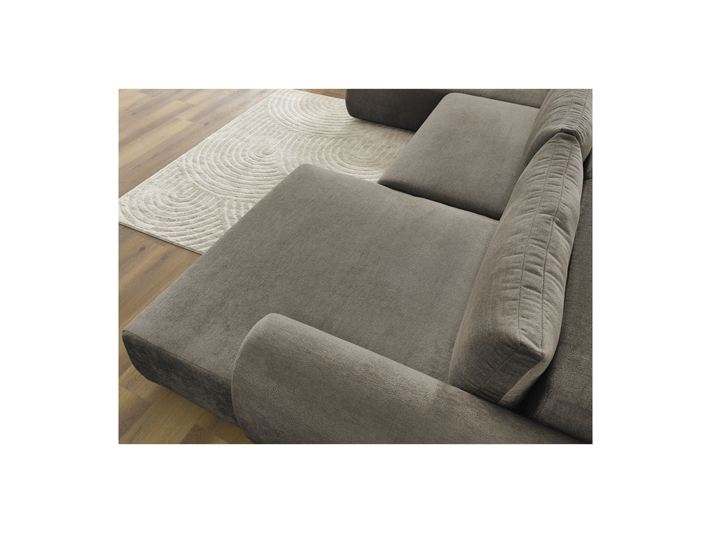 Panoramic Convertible Sofa with Storage - Lucien - Smooth Fabric - Right-Hand Corner