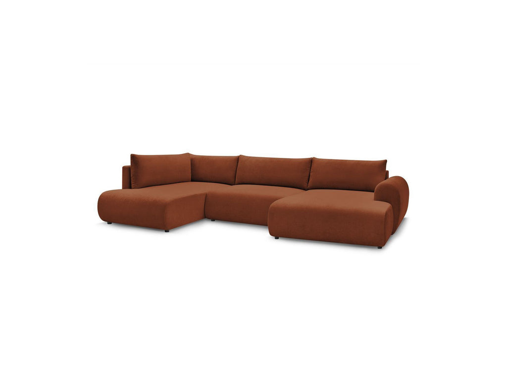 Panoramic Convertible Sofa with Storage - Lucien - Smooth Fabric - Right-Hand Corner