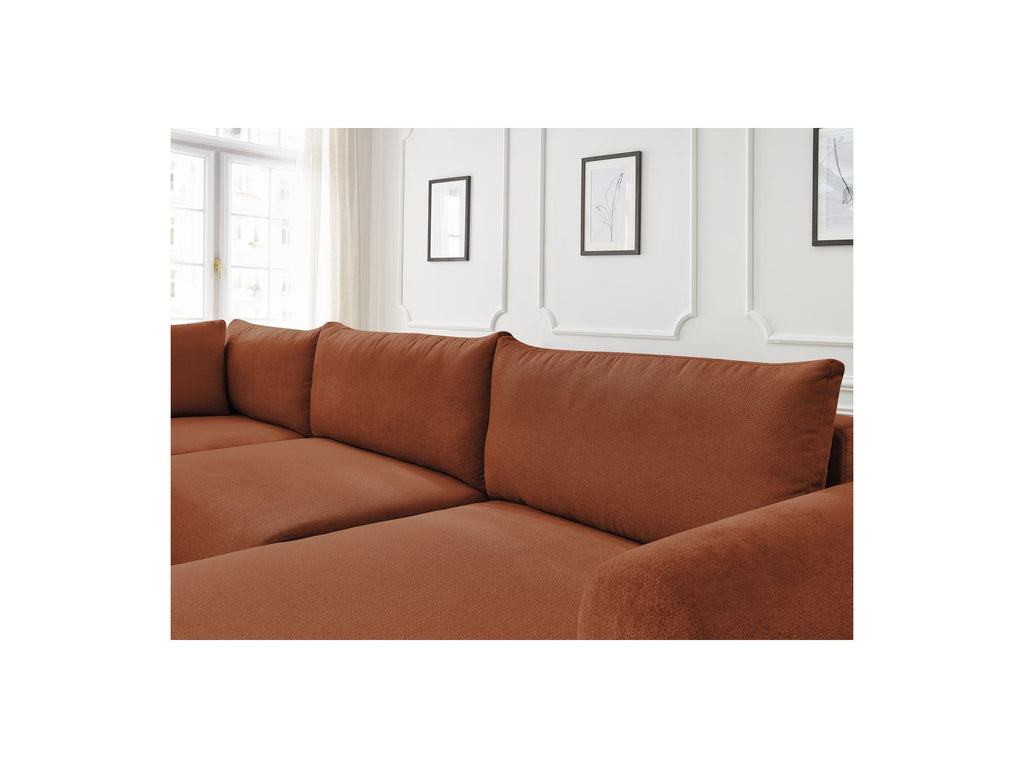 Panoramic Convertible Sofa with Storage - Lucien - Smooth Fabric - Right-Hand Corner