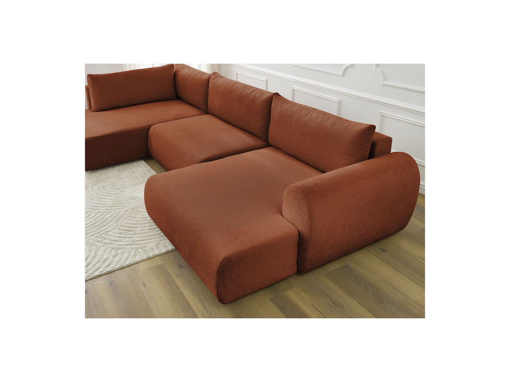 Panoramic Convertible Sofa with Storage - Lucien - Smooth Fabric - Right-Hand Corner