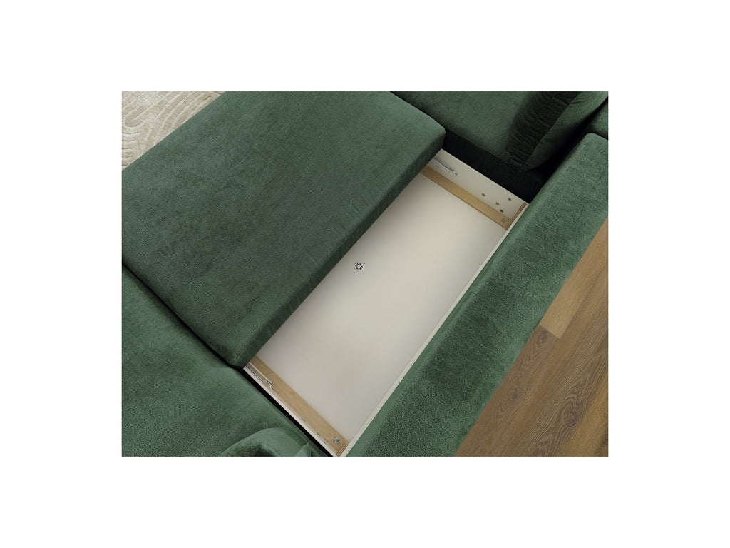 Panoramic Convertible Sofa with Storage - Lucien - Smooth Fabric - Right-Hand Corner