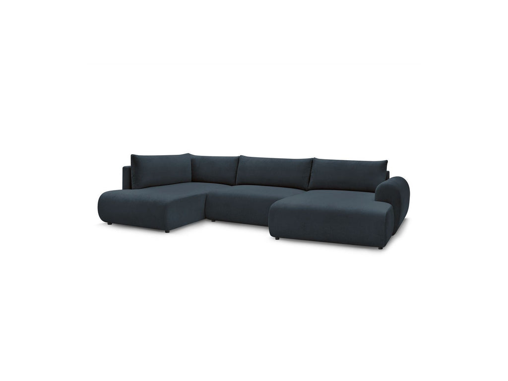 Panoramic Convertible Sofa with Storage - Lucien - Smooth Fabric - Right-Hand Corner