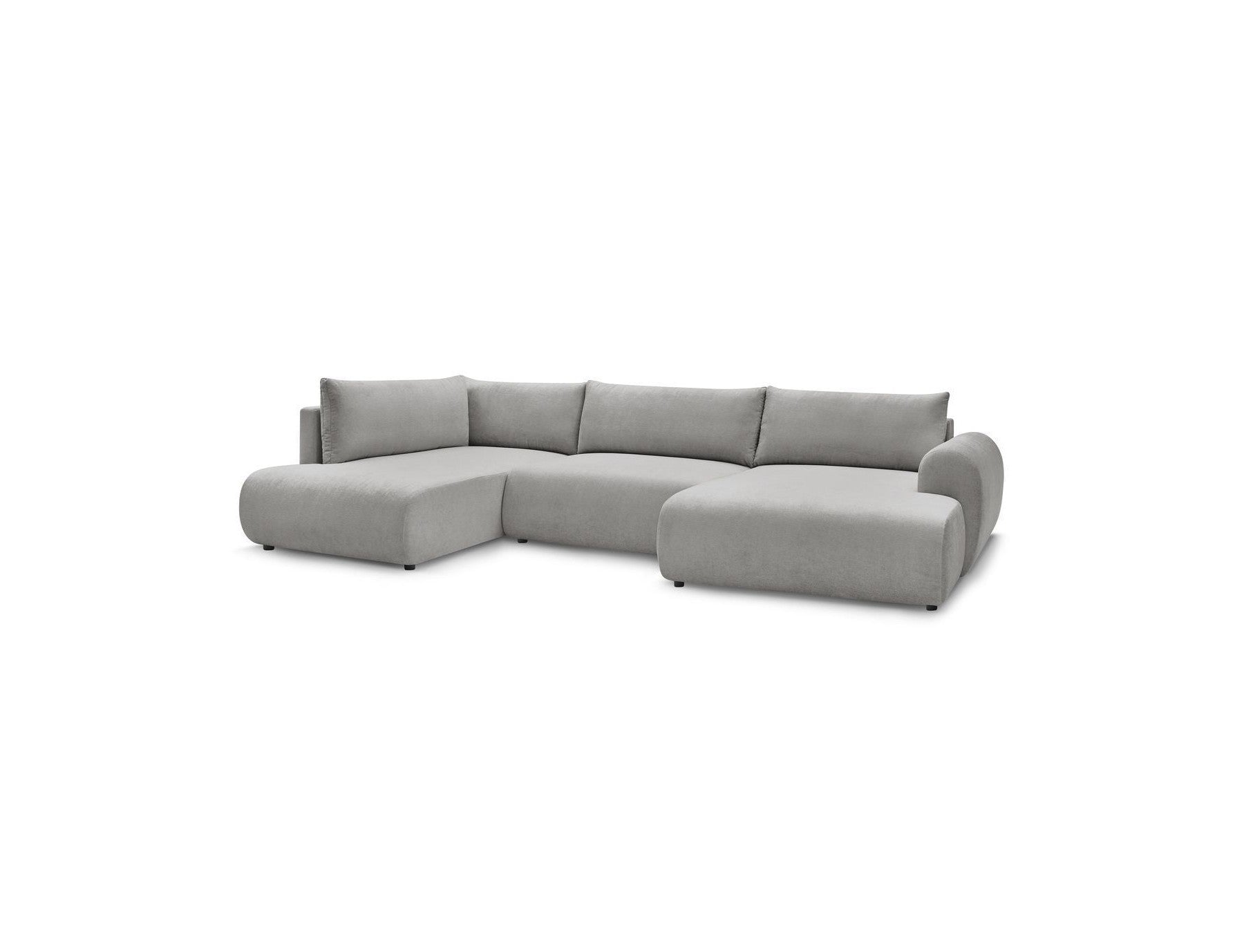 Panoramic Convertible Sofa with Storage - Lucien - Smooth Fabric - Right-Hand Corner