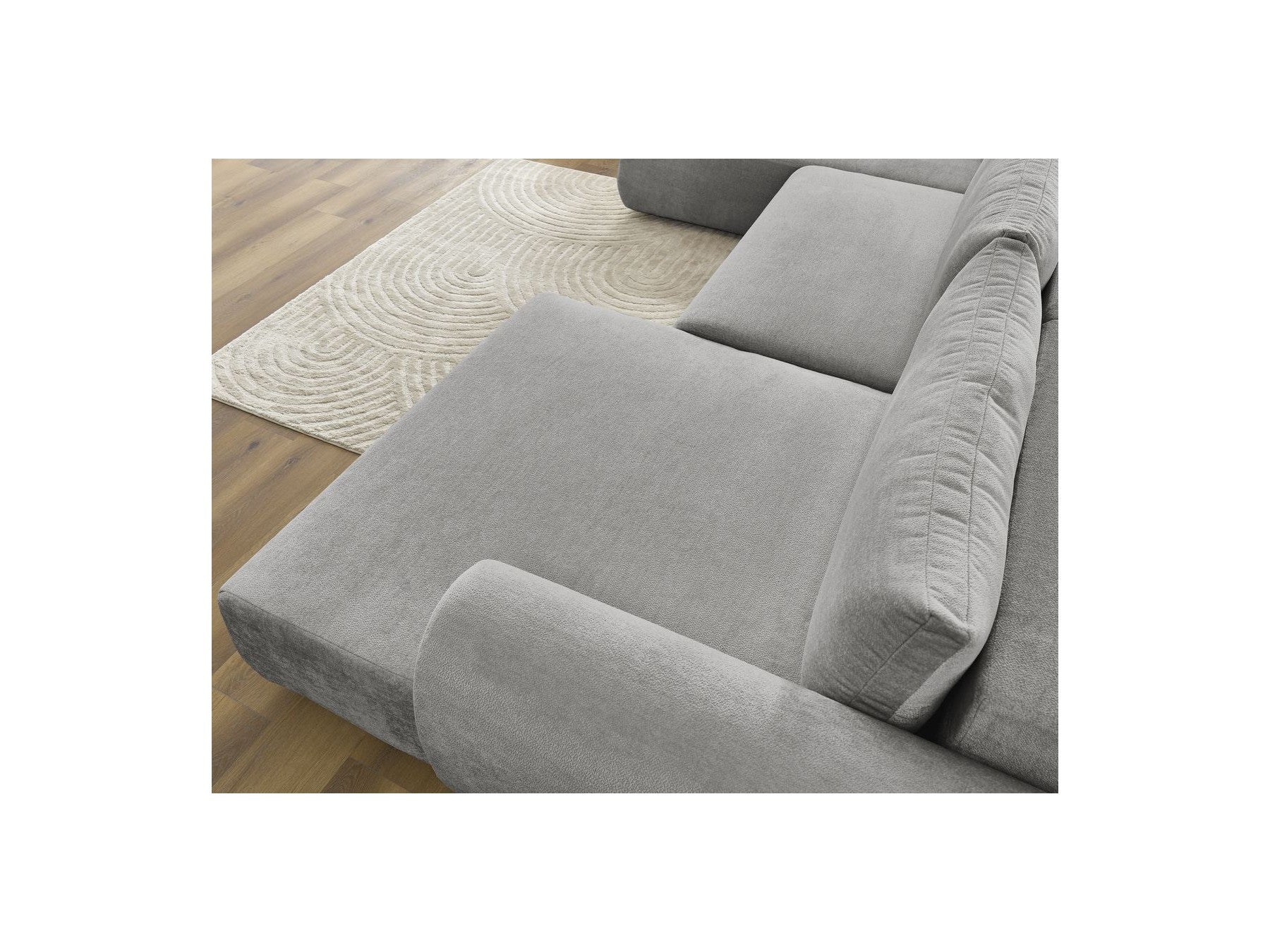 Panoramic Convertible Sofa with Storage - Lucien - Smooth Fabric - Right-Hand Corner