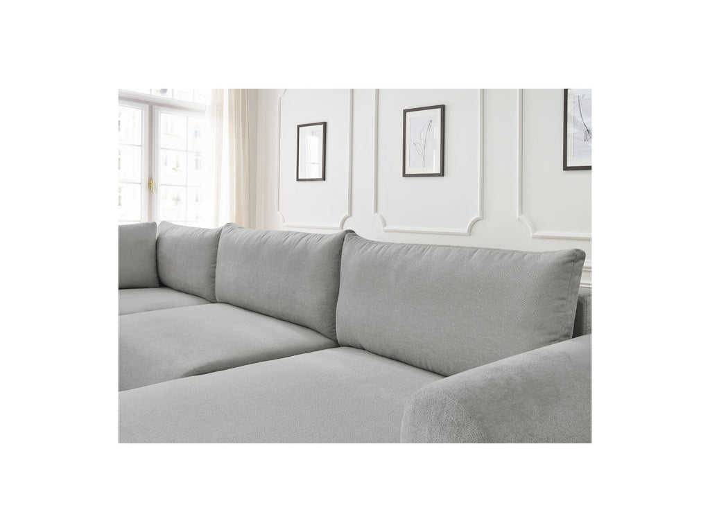 Panoramic Convertible Sofa with Storage - Lucien - Smooth Fabric - Right-Hand Corner