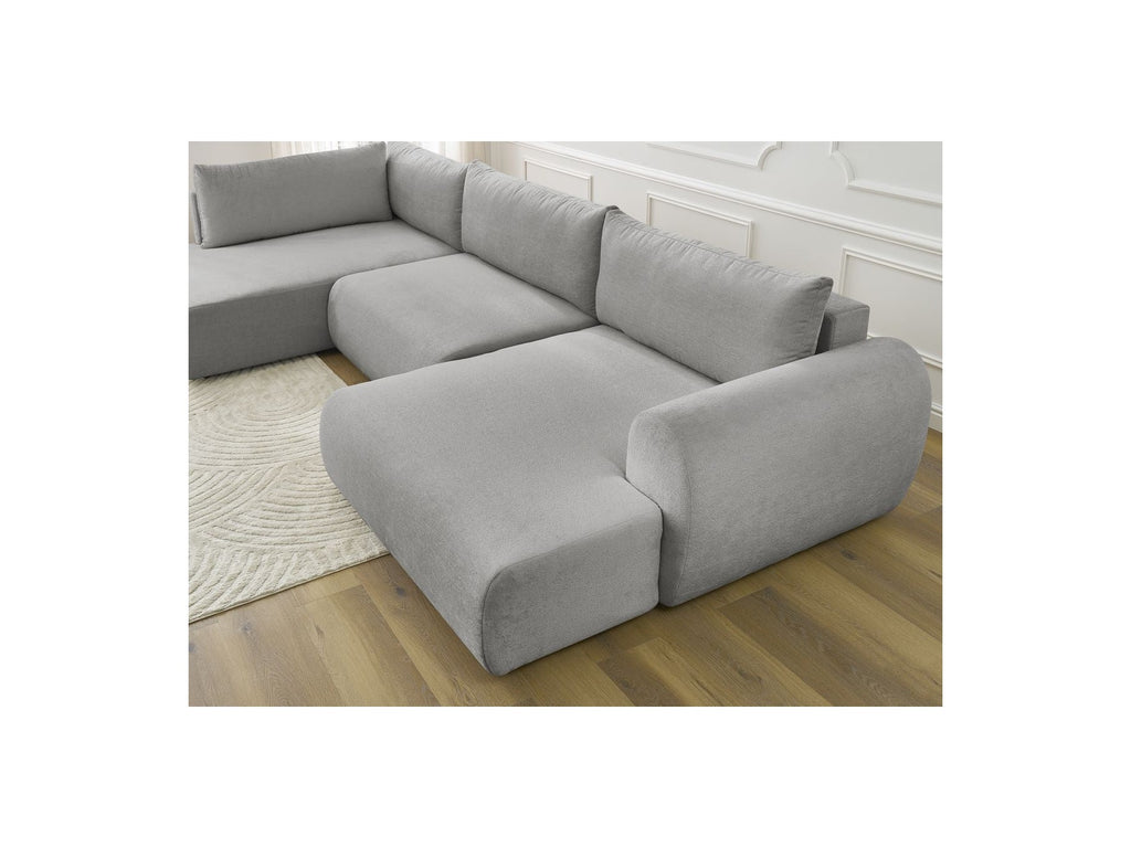 Panoramic Convertible Sofa with Storage - Lucien - Smooth Fabric - Right-Hand Corner