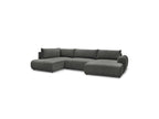 Panoramic Convertible Sofa with Storage - Lucien - Smooth Fabric - Right-Hand Corner