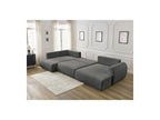 Panoramic Convertible Sofa with Storage - Lucien - Smooth Fabric - Right-Hand Corner