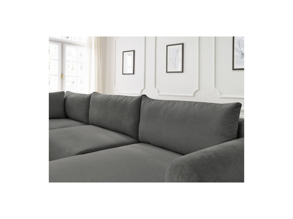 Panoramic Convertible Sofa with Storage - Lucien - Smooth Fabric - Right-Hand Corner