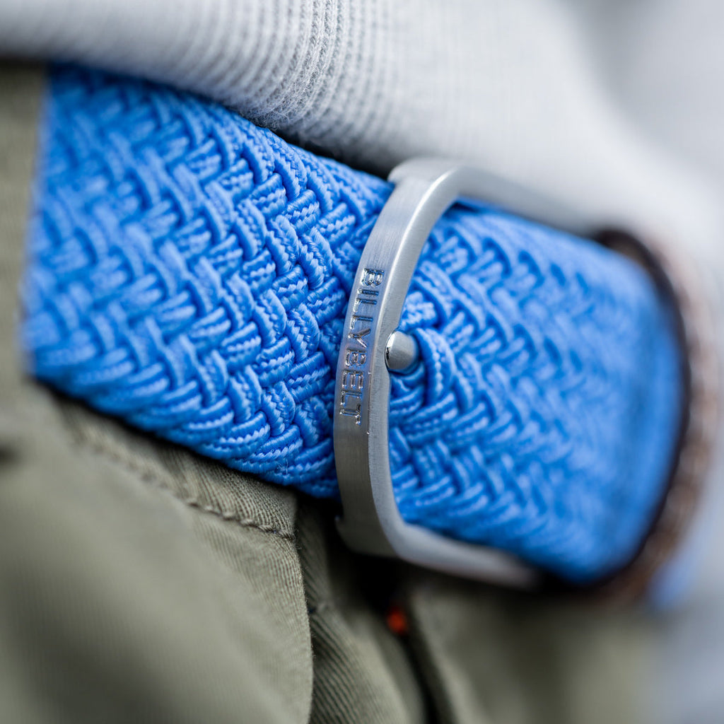 Ceinture Tressée Élastique Unie - Bleuet