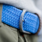 Ceinture Tressée Élastique Unie - Bleuet