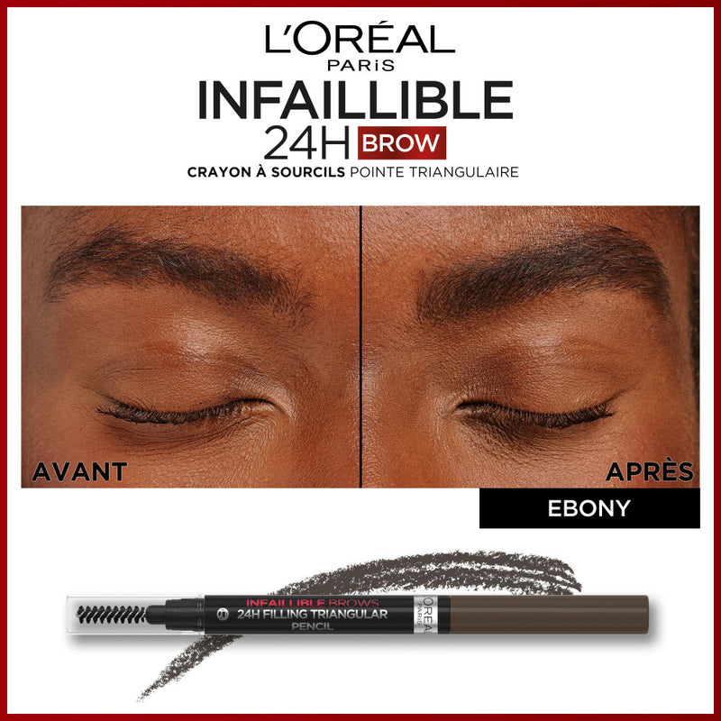 Infaillible 24H Brow Crayon À Sourcils Pointe Triangulaire 1 Ebony