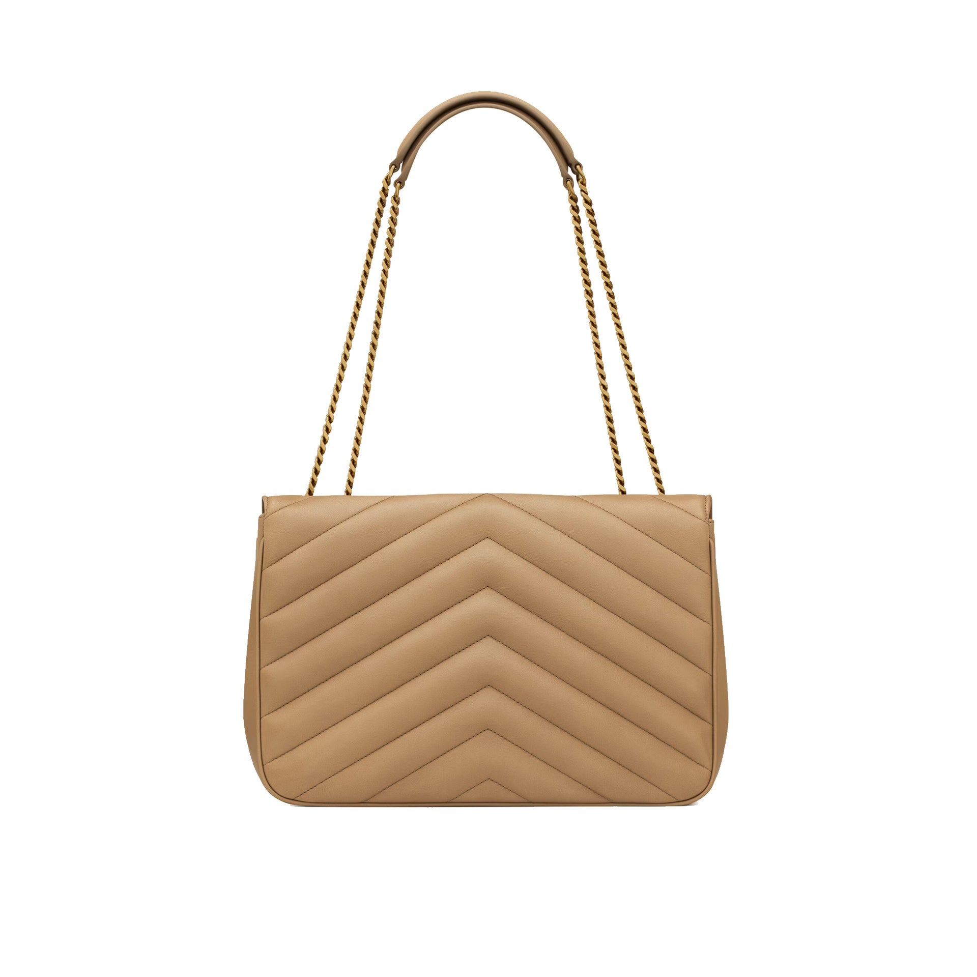 Saint Laurent - Sac Bandoulière Loulou Large - Femme - Beige