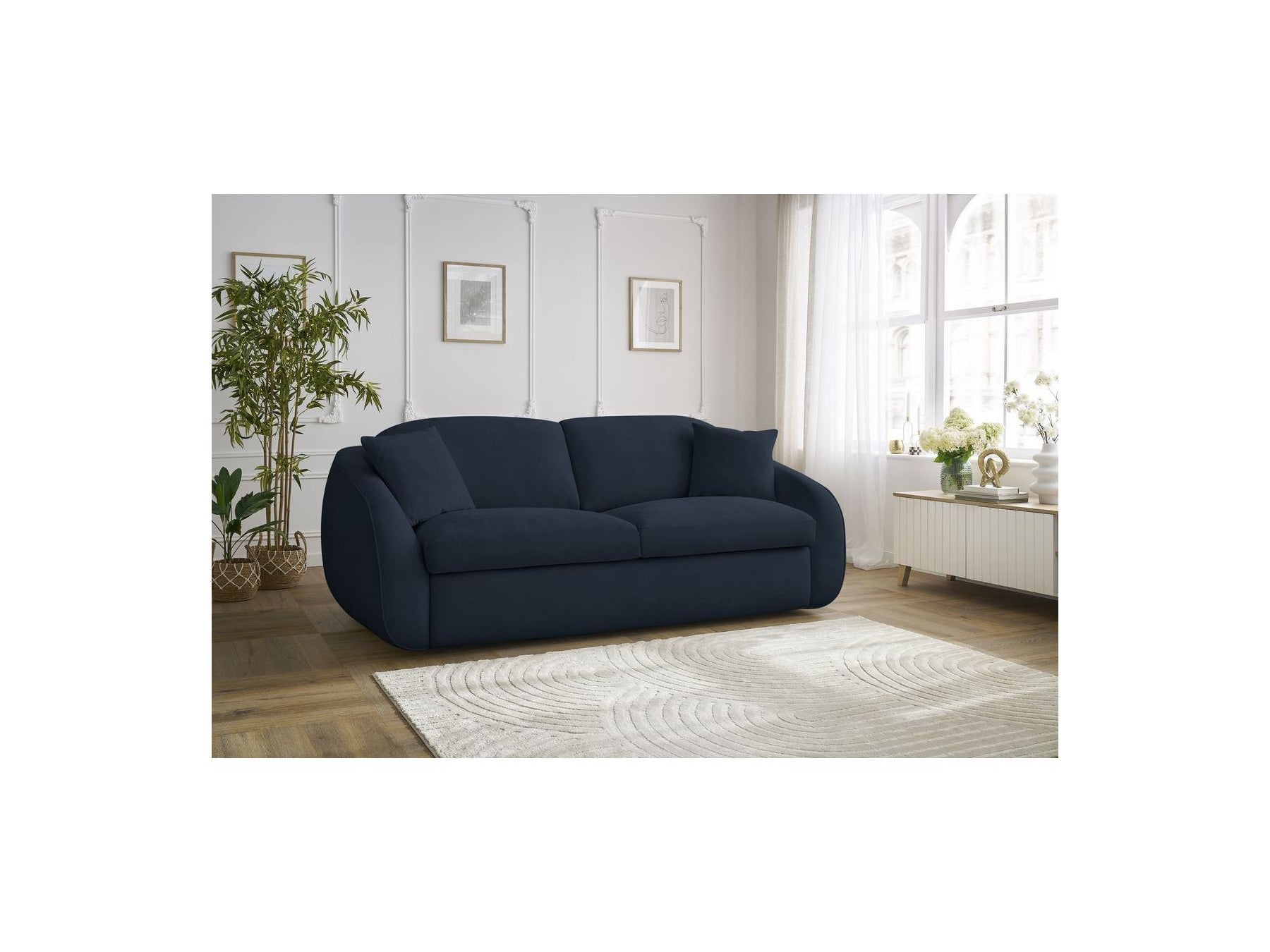 Cezanne Straight Sofa Bed with Express Opening and Smooth Fabric
