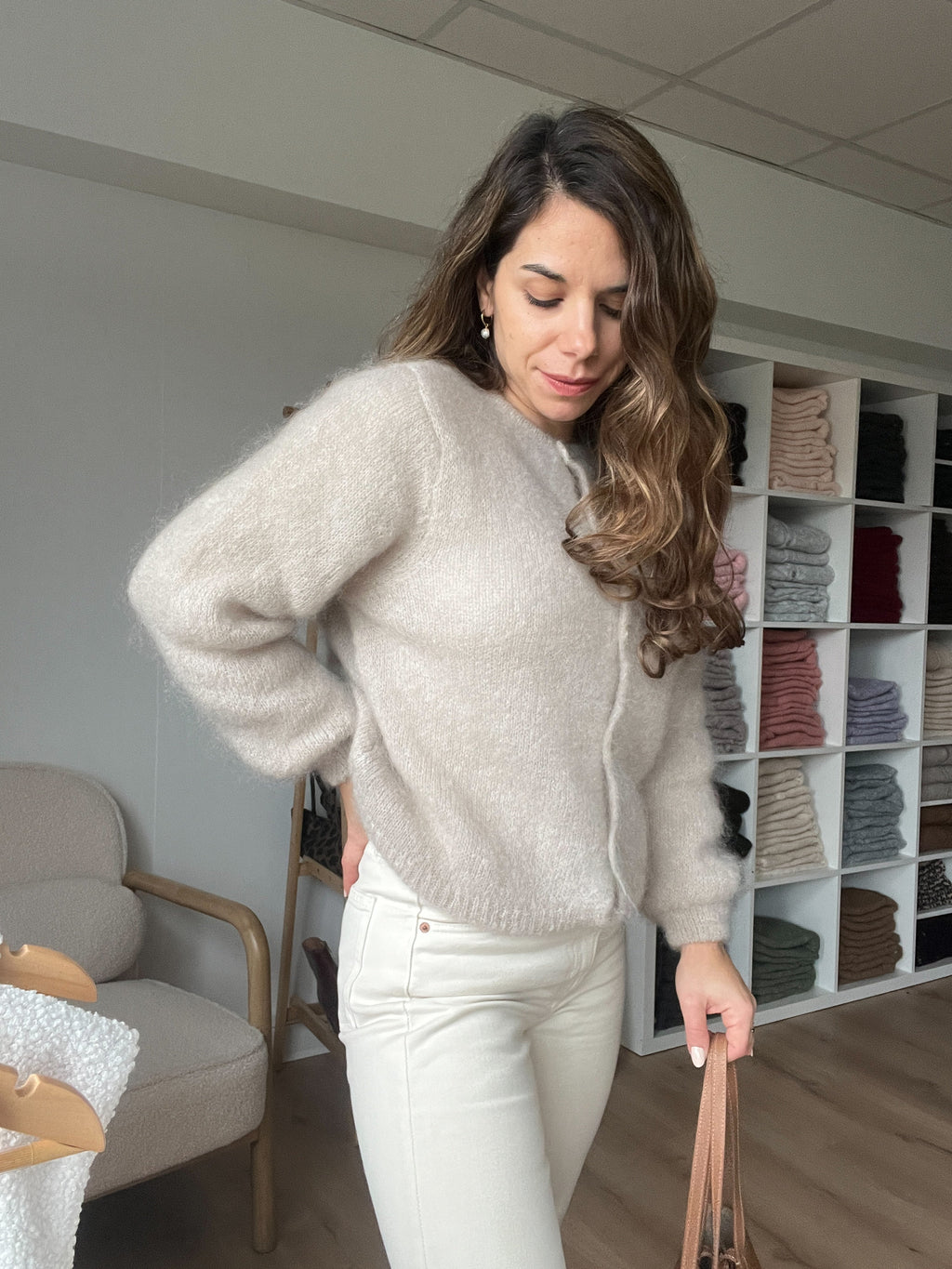 Bianca Taupe Wool Knitwear