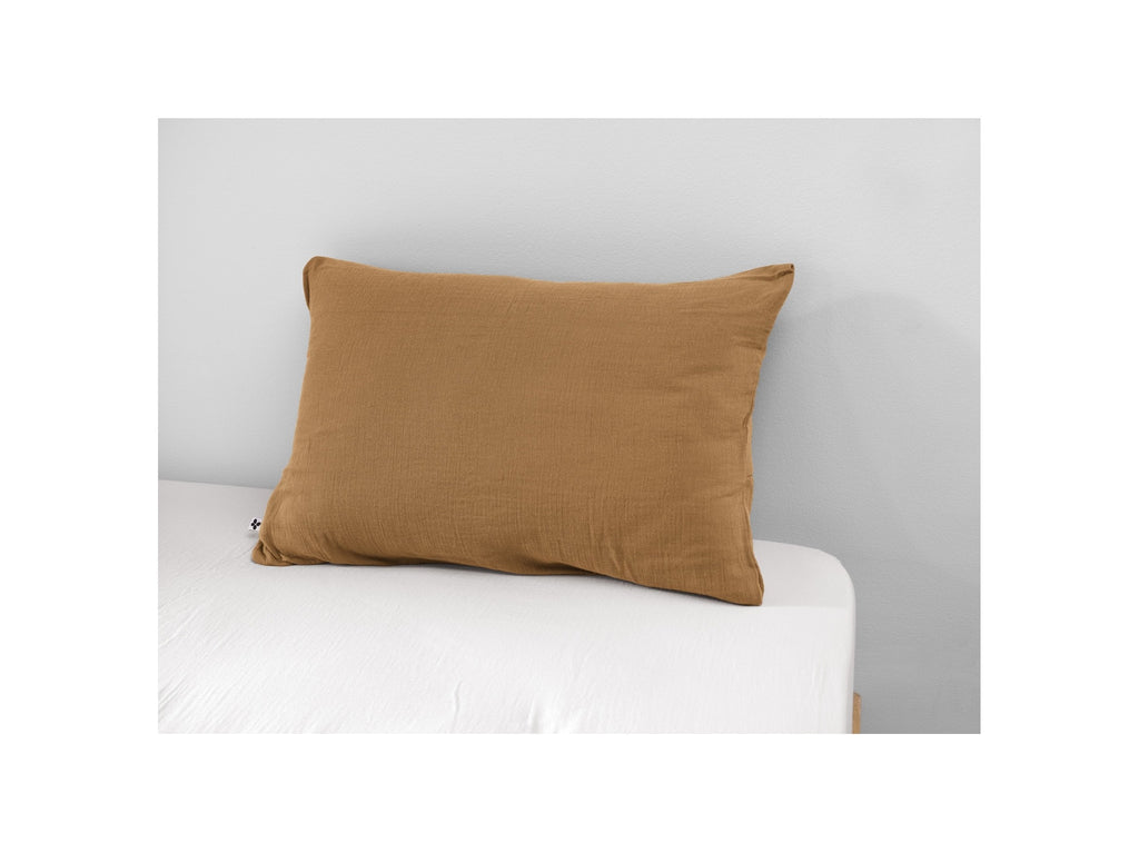 Gaia - Taie D'Oreiller - Double Gaze De Coton - Camel