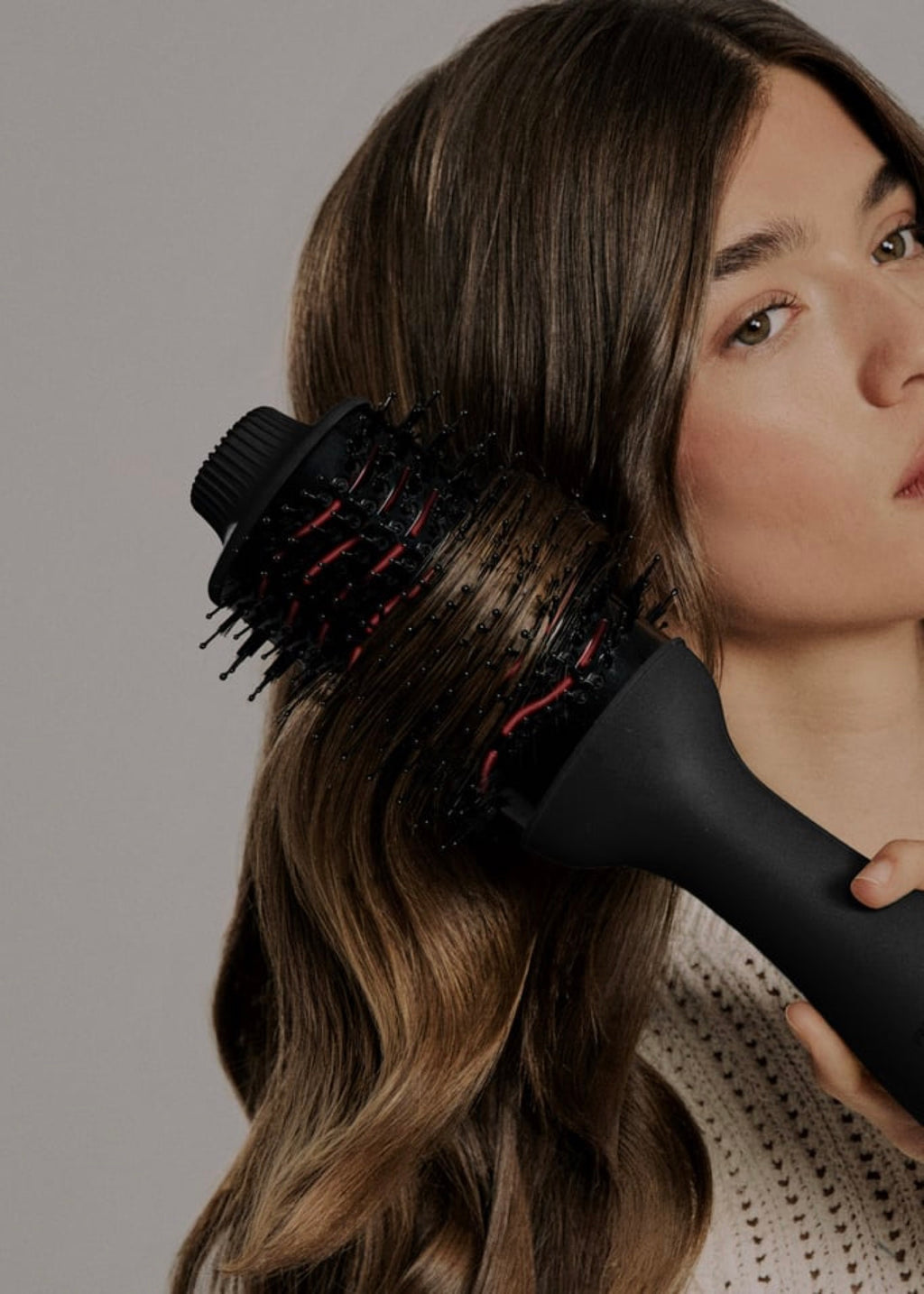 Ceramic LED Volume Styler - Volumising Brush with Dual LED Treatment - Black
