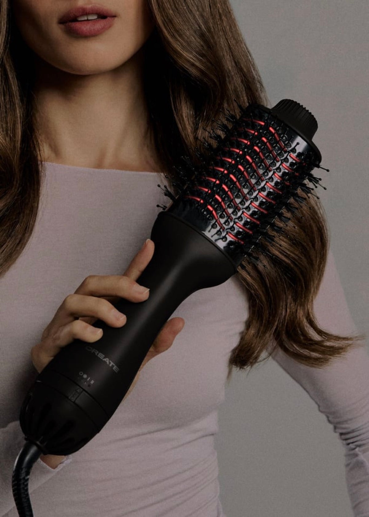 Ceramic LED Volume Styler - Volumising Brush with Dual LED Treatment - Black