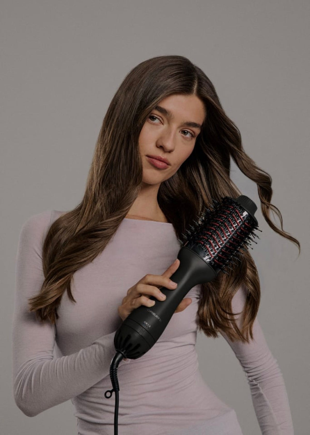 Ceramic LED Volume Styler - Volumising Brush with Dual LED Treatment - Black