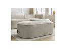 Canapé D'Angle Fixe - Rousseau - Tissu Chiné Avec Pouf - Angle Droit