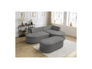 Canapé D'Angle Fixe - Rousseau - Tissu Chiné Avec Pouf - Angle Droit