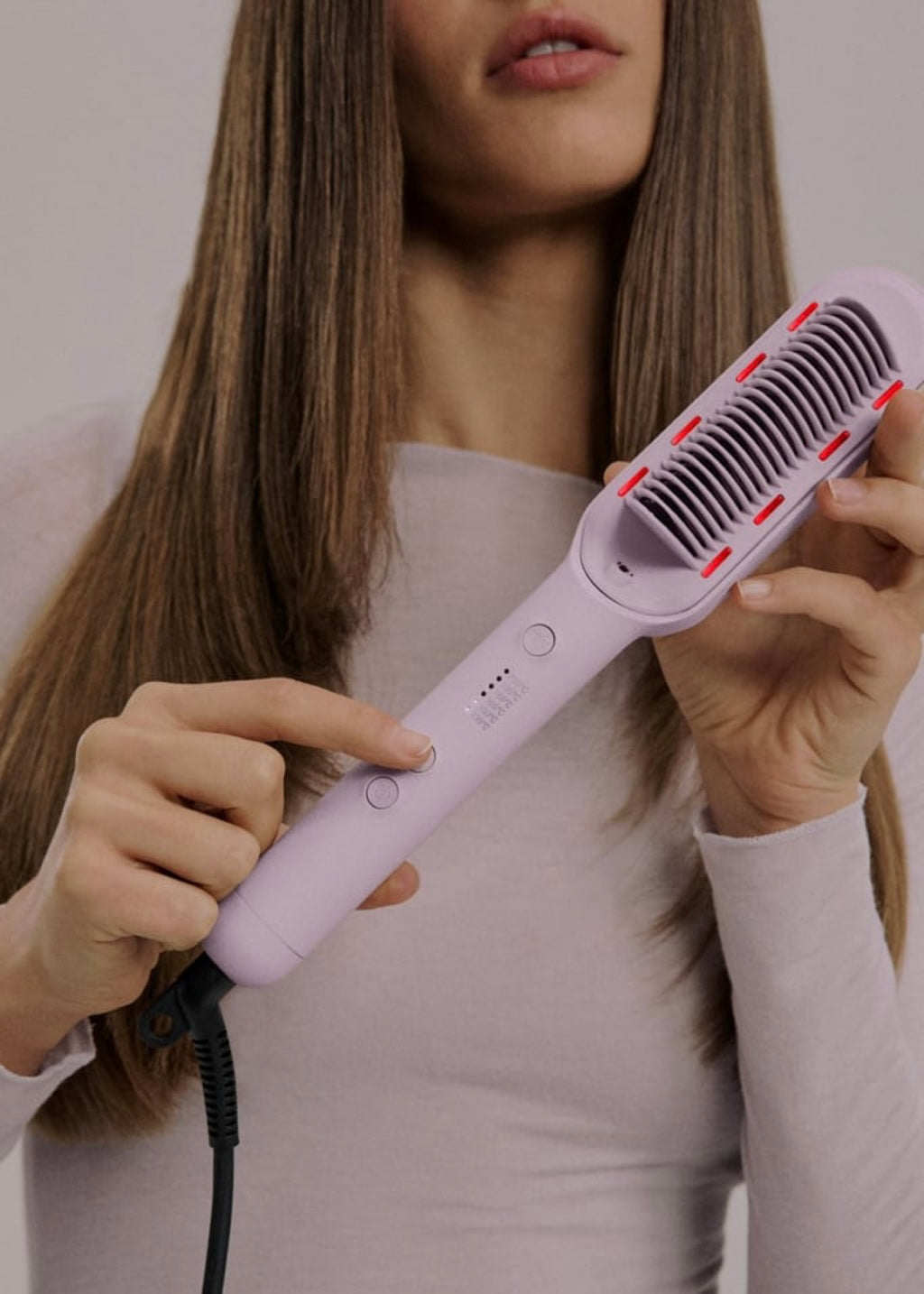 Ion Led Styler - Ionic Straightening Brush with LED Treatment - Lavender