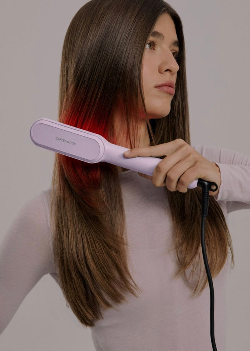 Ion Led Styler - Ionic Straightening Brush with LED Treatment - Lavender