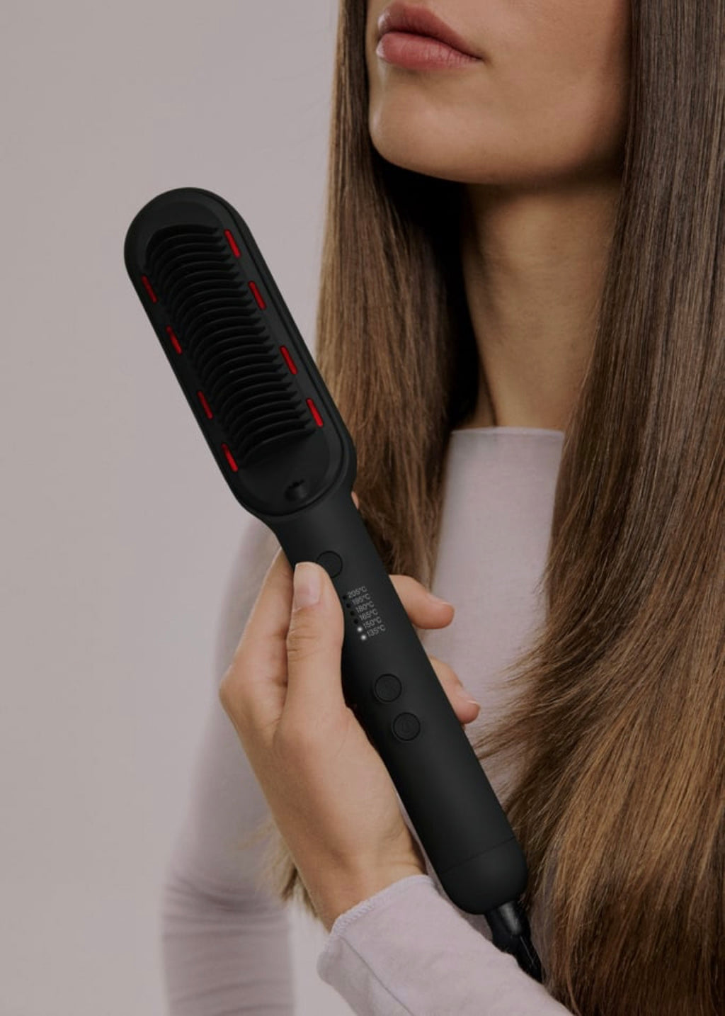 Ion Led Styler - Cepillo Alisador Iónico Con Tratamiento Led - Negro