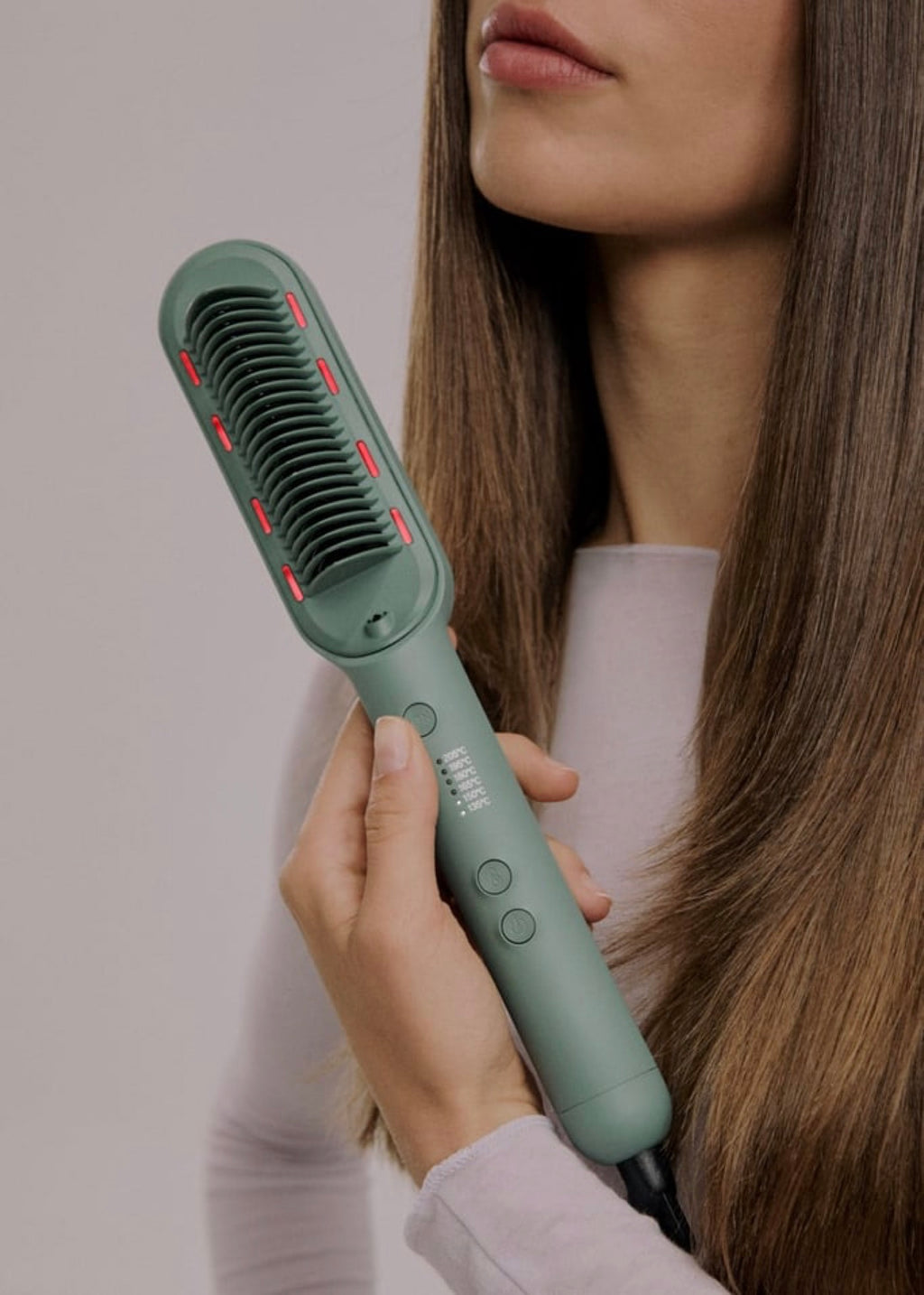 Ion Led Styler - Ionic Straightening Brush with LED Treatment - Sage
