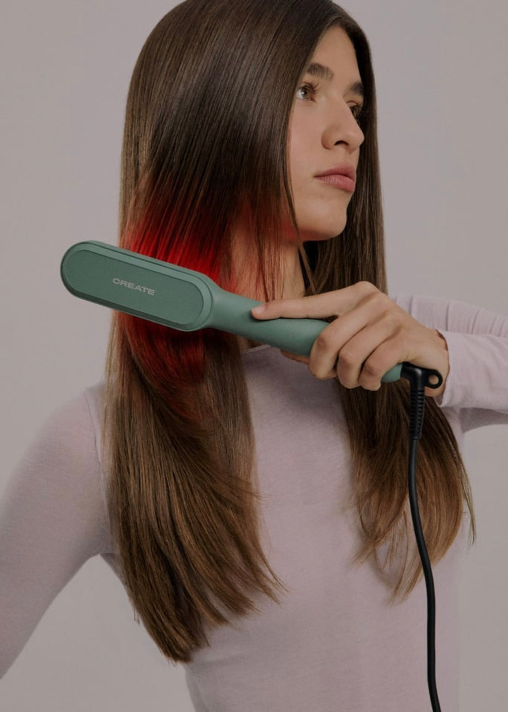 Ion Led Styler - Ionic Straightening Brush with LED Treatment - Sage