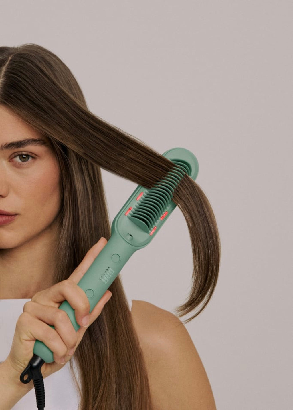Ion Led Styler - Ionic Straightening Brush with LED Treatment - Sage