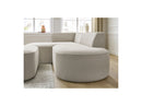 Canapé D'Angle Fixe - Rousseau - Tissu Chiné Avec Pouf - Angle Gauche
