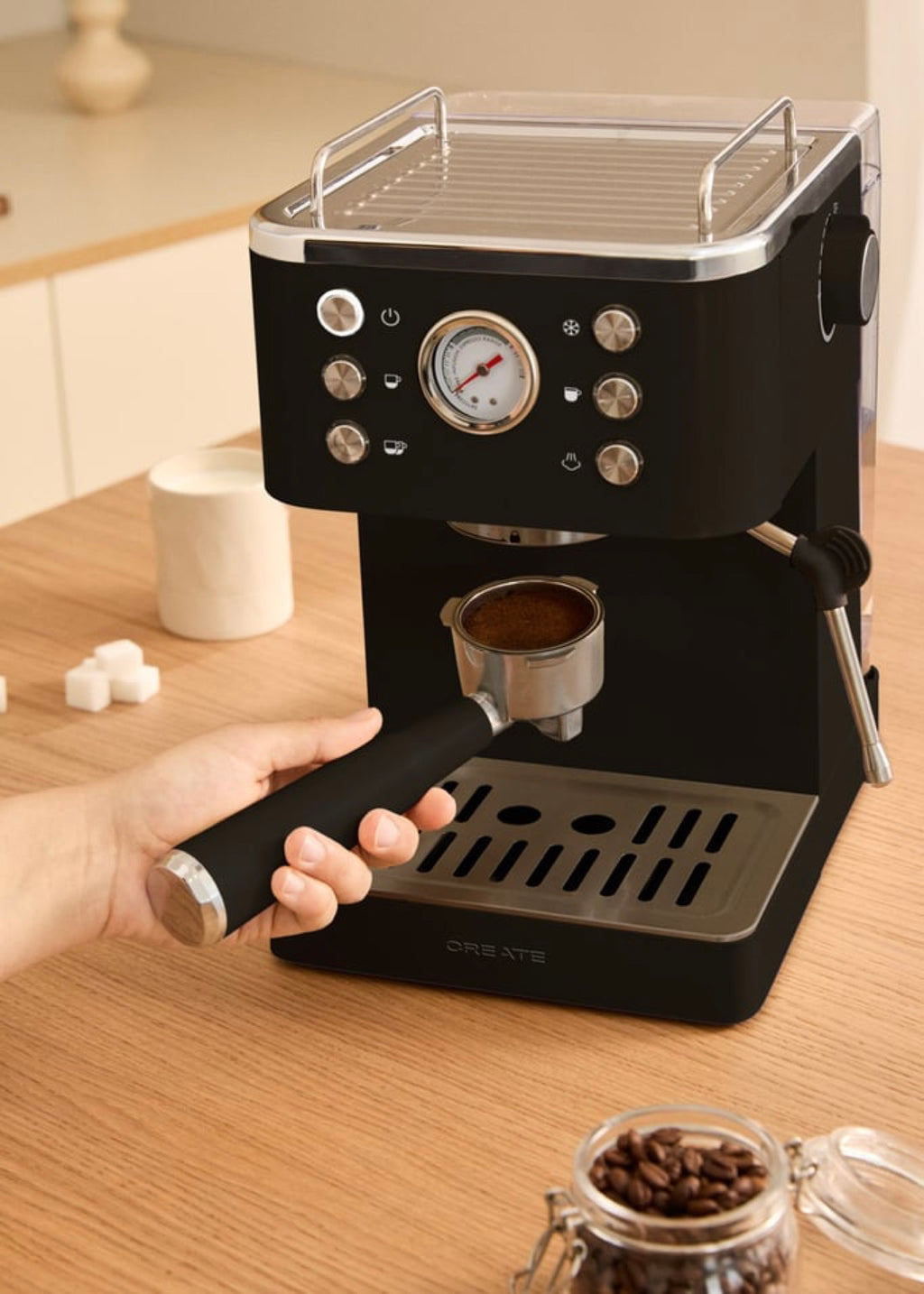 Thera Classic Cold Brew - 20-Bar Espresso Machine with Cold Coffee Function - Black