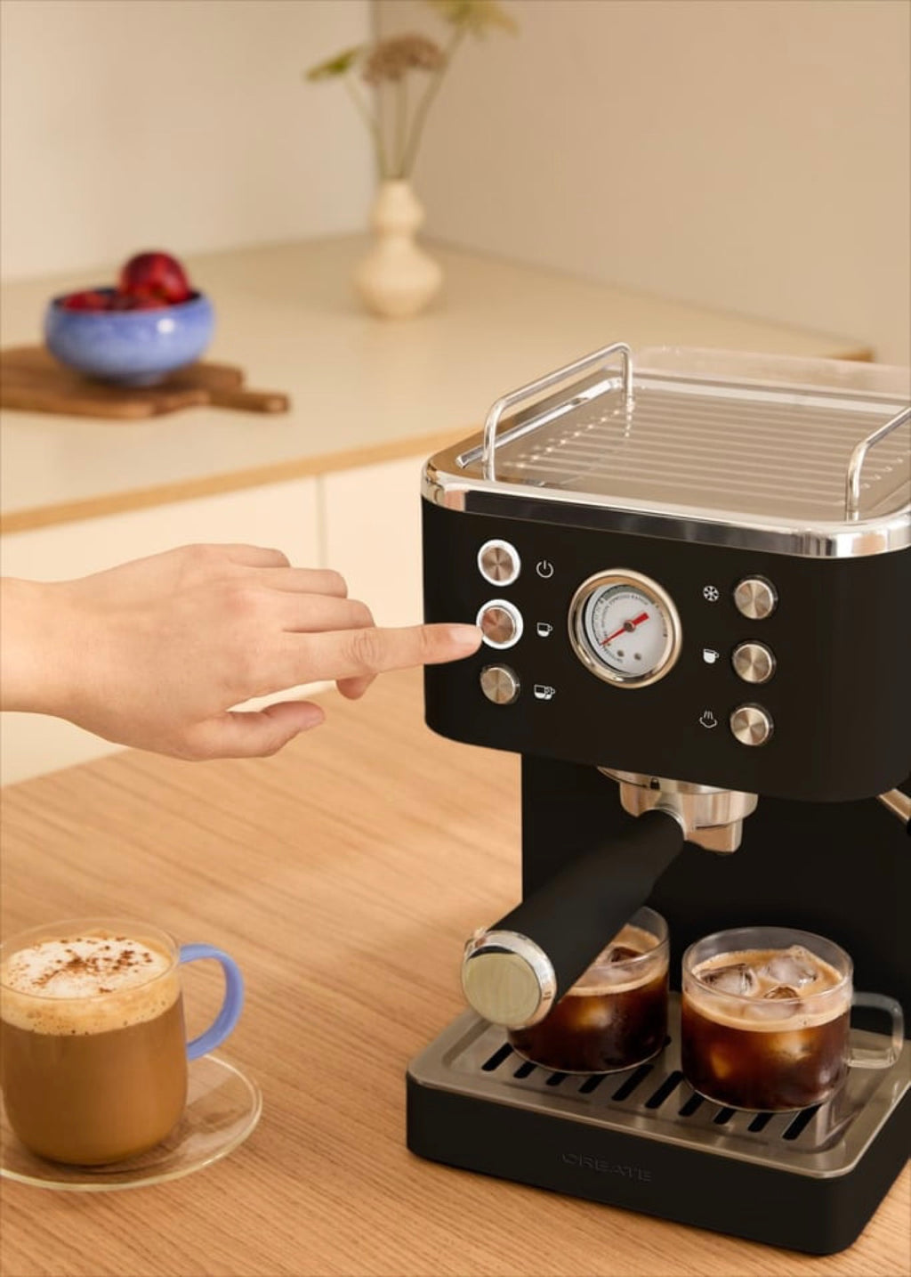 Thera Classic Cold Brew - 20-Bar Espresso Machine with Cold Coffee Function - Black