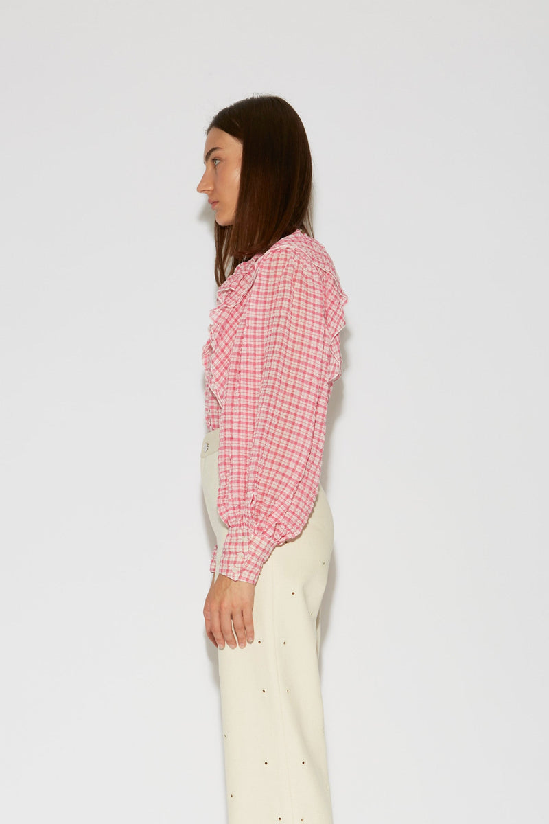 BLOUSE SONG SEERSUCKER PINK