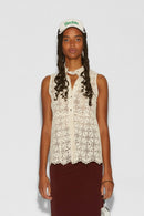 TOP TWIGGY DE CROCHET LECHE