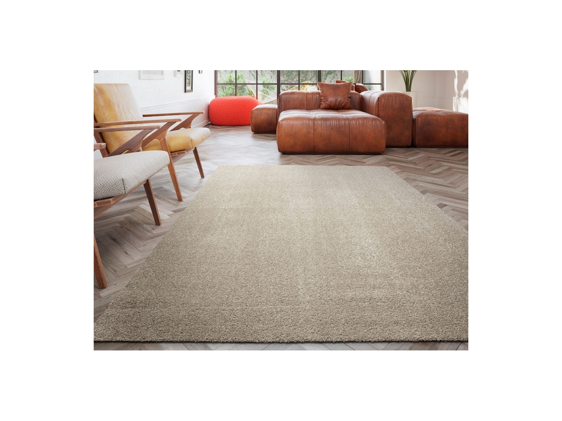 Mireille - Tapis Poils Ras - Beige