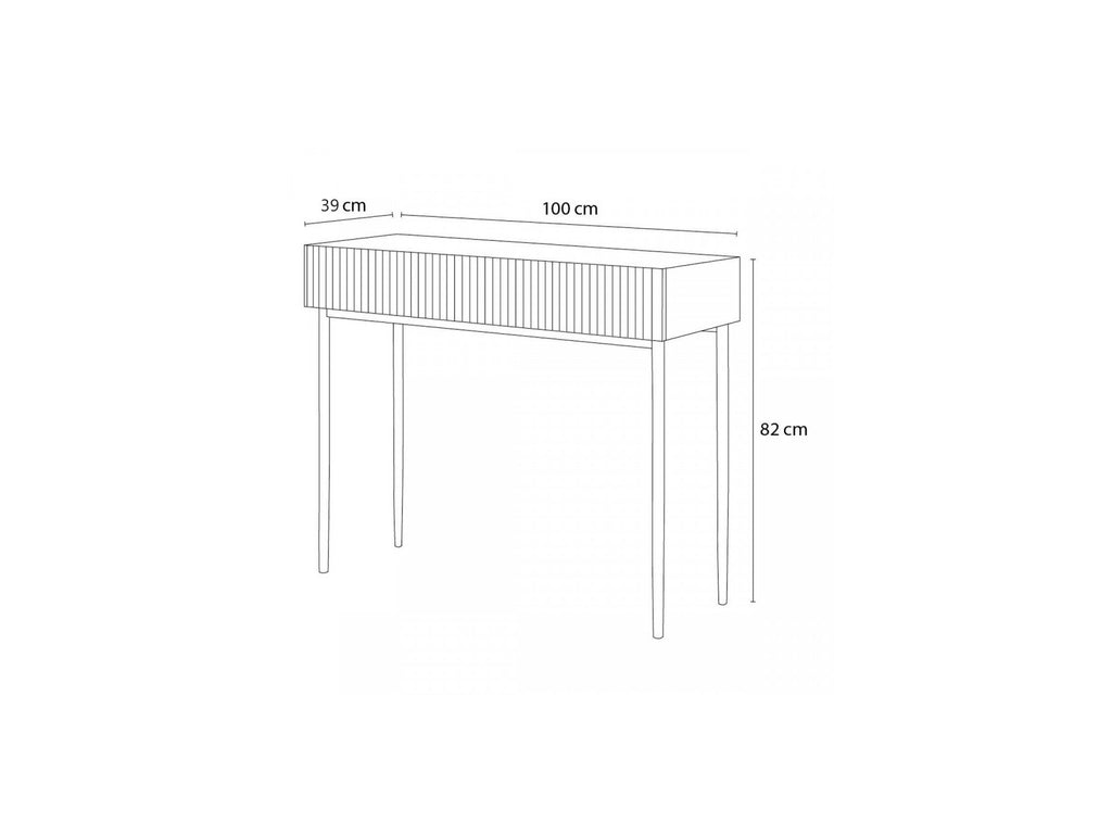 Kasha - Console Table 2 Drawers - Black Legs