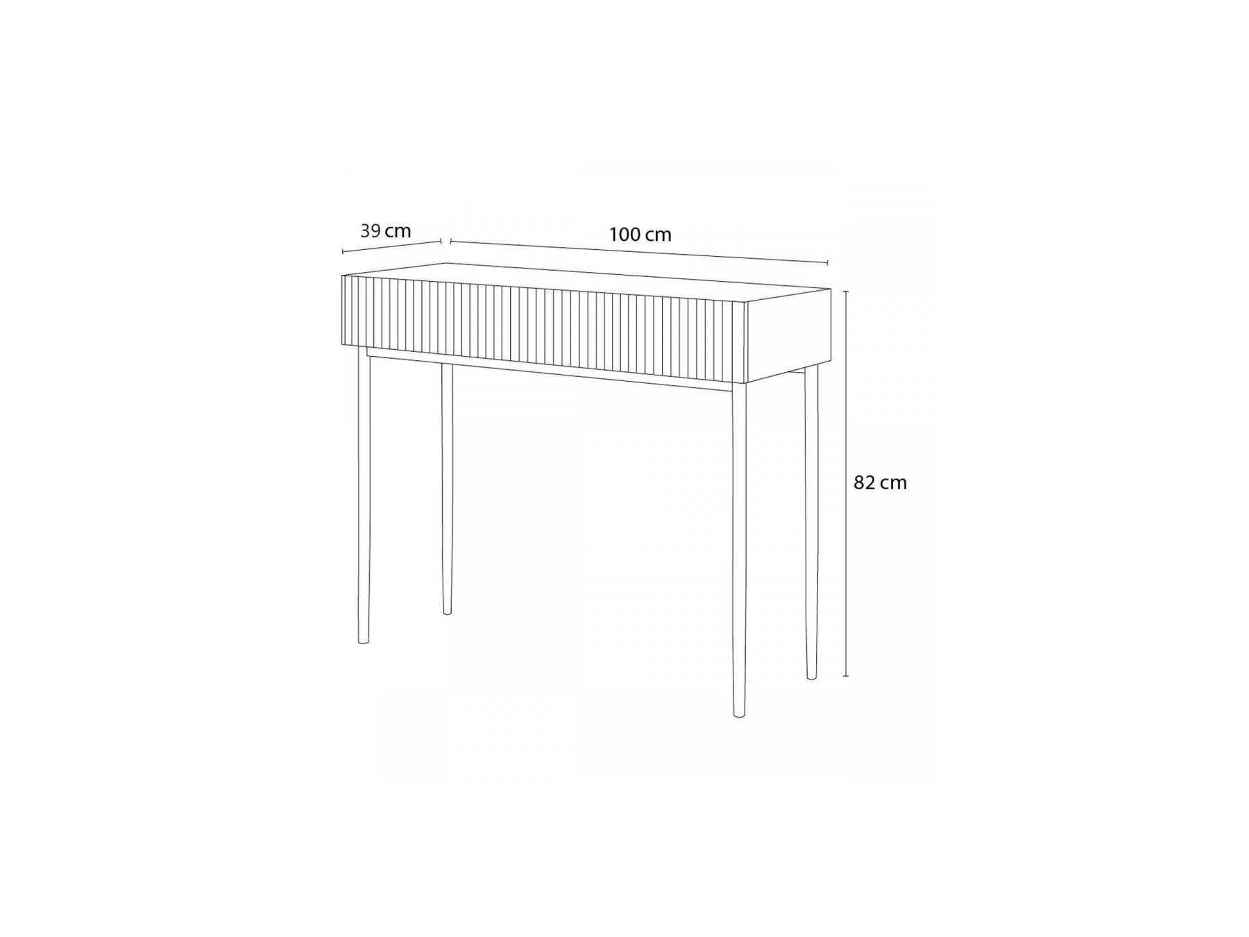 Kasha - Console Table 2 Drawers - Black Legs