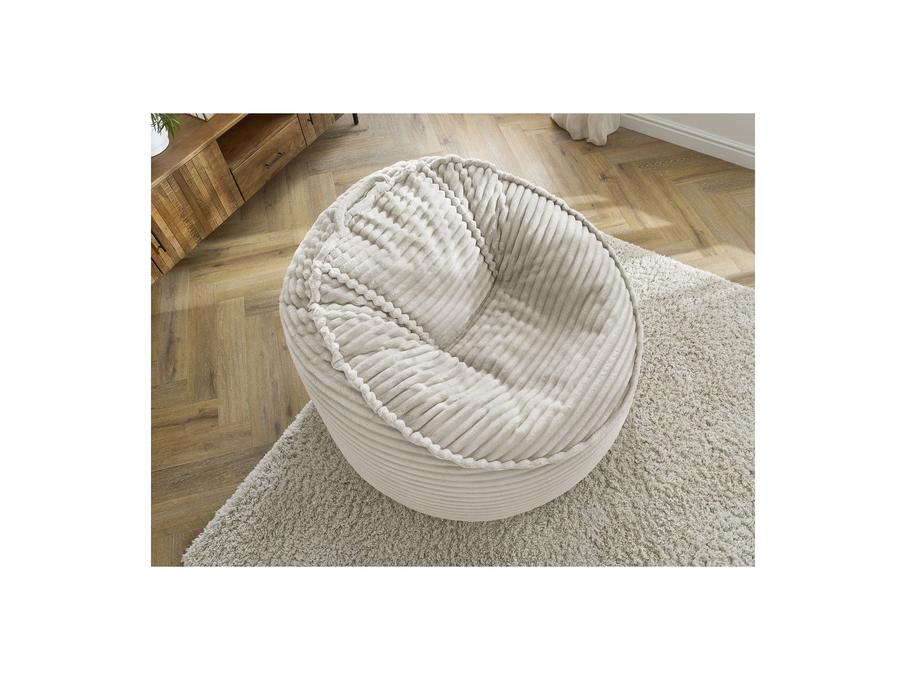 Socrate - Grand Pouf Ultra Moelleux - Velours Côtelé Doux