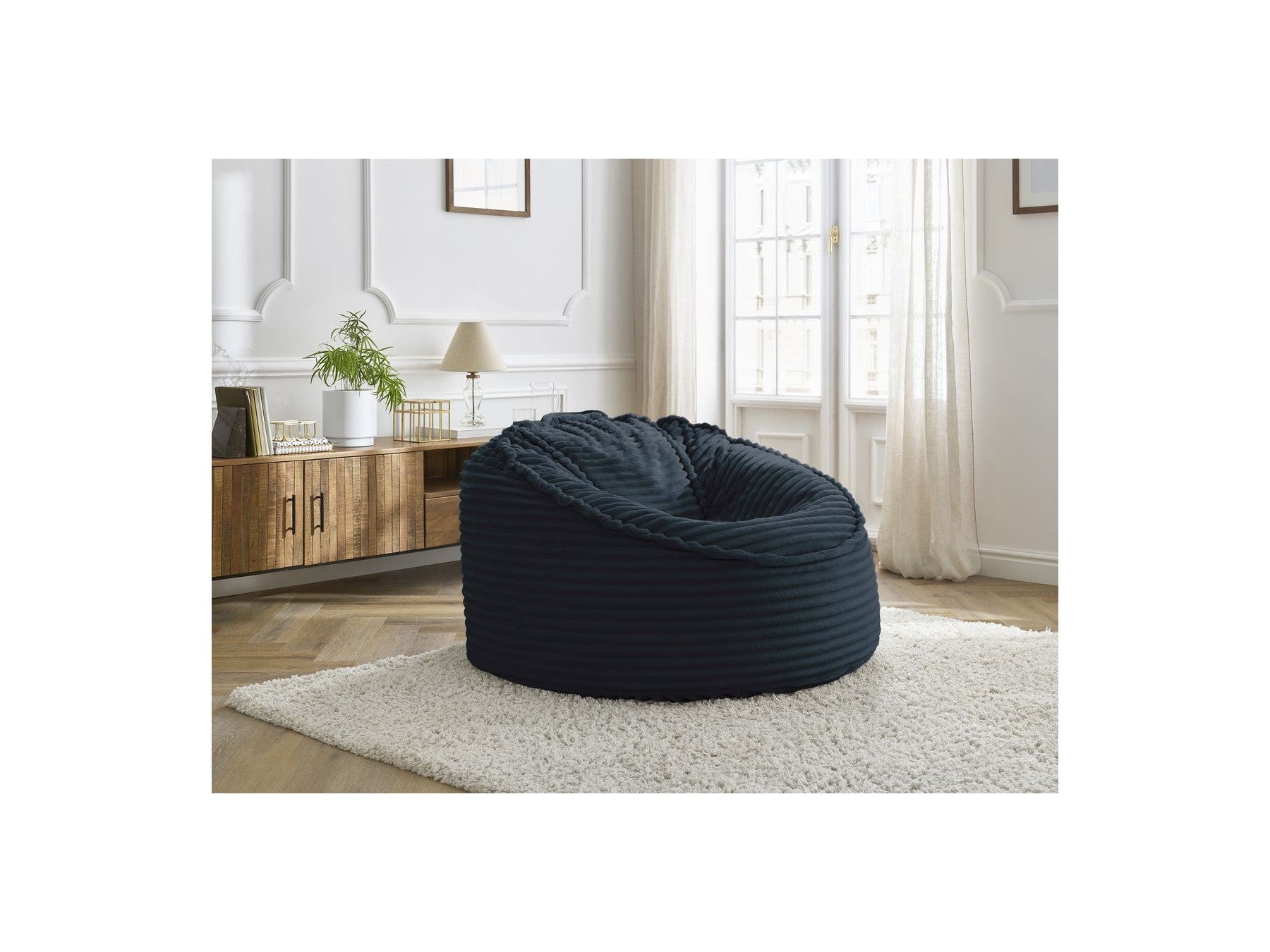 Socrate - Grand Pouf Ultra Moelleux - Velours Côtelé Doux
