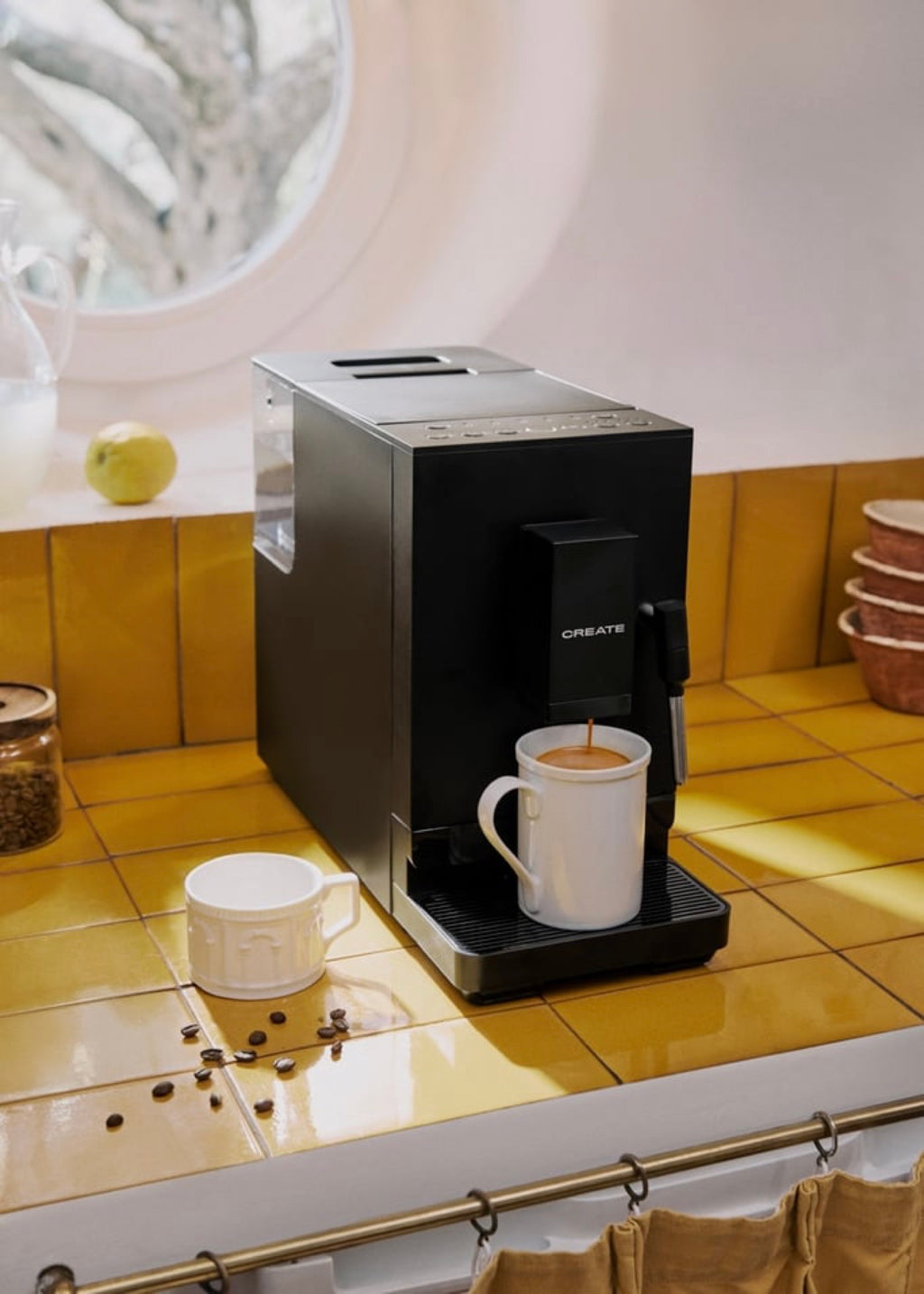 Thera Matic - Cafetera Superautomática 20 Bar Con Molinillo Y Vaporizador - Negro